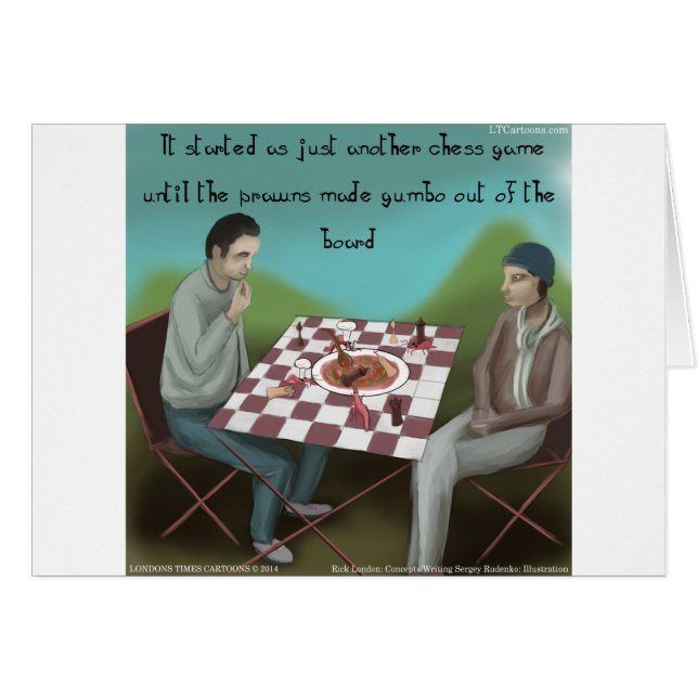 Jeu d'échecs cajun drôle de dessin animé (Devant horizontal)