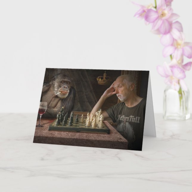 JEU D'ÉCHECS DRÔLE AVEC CARTE D'ANNIVERSAIRE DE SI (Orchidée)