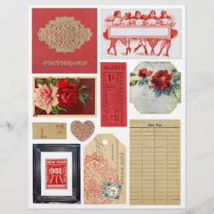Jeu d'embellissement vintage en rouge