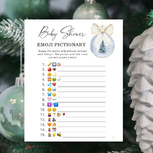 Jeu d'emoji de décoration d'arbre hivernal Bébé