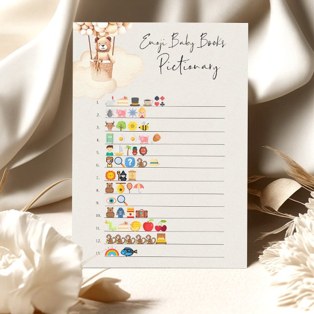 Jeu d'emoji Pictionary pour une Baby Shower Ours (Créateur téléchargé)