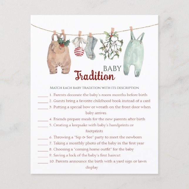Jeu des traditions de bébé pour les vêtements de N (Devant)