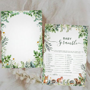 Jeu d'escalade de mots Baby shower Eucalyptus mode