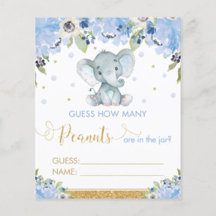 Jeu Devine Combien de Cacahuètes Éléphant Floral B