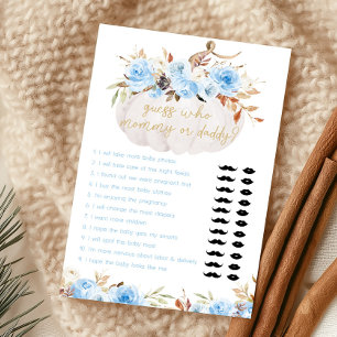 Jeu Devinez Maman ou Papa Citrouille Florale Bleue
