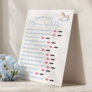 Jeu "Devinez qui" pour Baby Shower Cheval à Bascul