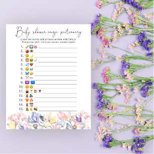 Jeu d'image d'Emoji aquarelle florale pour baby sh