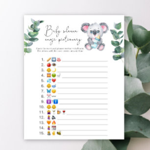 Jeu d'image d'emoji de koala ours pour baby shower