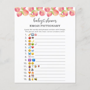 Jeu d'images d'émoji aquarelle pêche baby shower