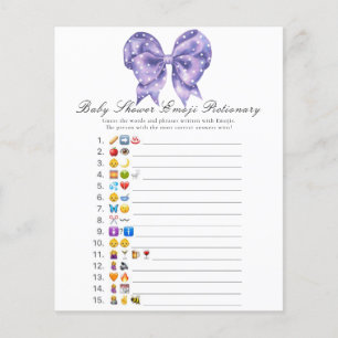 Jeu d'images Emoji baby shower à pois en nœud