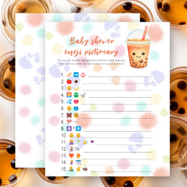 Jeu d'images Emoji Baby Shower Bubble tea (Créateur téléchargé)