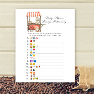 Jeu d'images Emoji Baby Shower Café