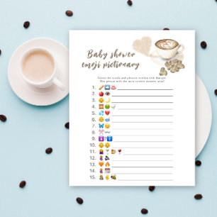 Jeu d'images Emoji baby shower café infusé