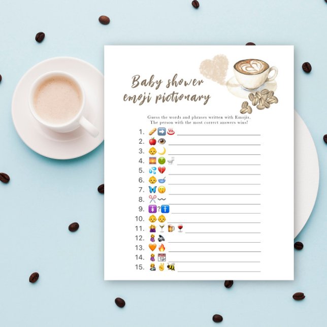 Jeu d'images Emoji baby shower café infusé (Créateur téléchargé)