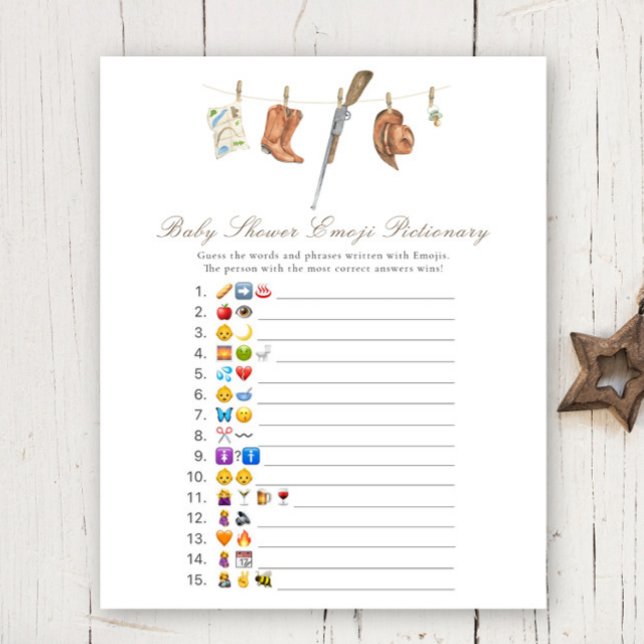 Jeu d'images Emoji baby shower chasseur (Créateur téléchargé)