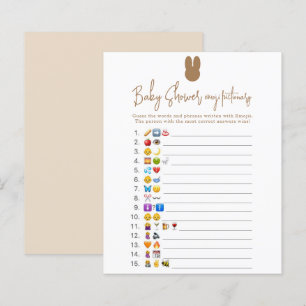 Jeu d'images Emoji de lapin simple pour baby showe
