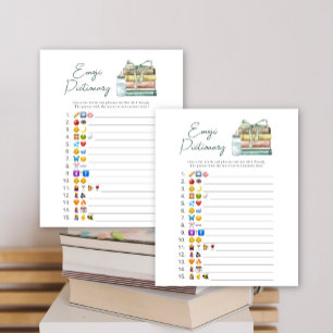 Jeu d'images Emoji pour baby shower avec livre d'h