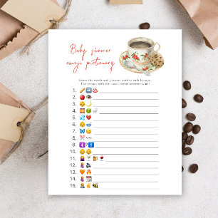 Jeu d'images Emoji pour la baby shower où bébé est