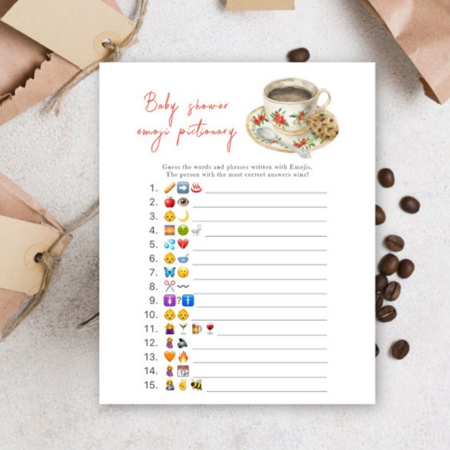 Jeu d'images Emoji pour la baby shower où bébé est (Créateur téléchargé)