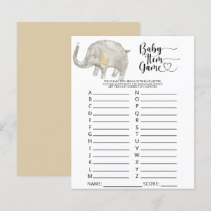Jeu d'objets pour bébé éléphant. Jeu pour Baby Sho