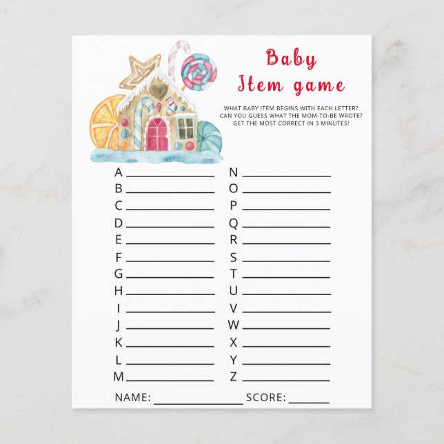Jeu d'objets pour bébé en hiver. Jeu pour Baby Sho (Devant)