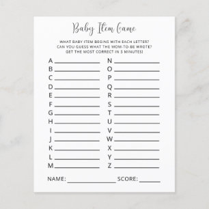 Jeu d'objets pour bébé. Jeu de baby shower