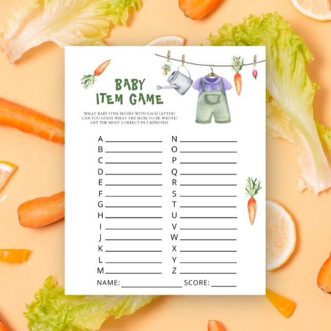 Jeu d'objets pour bébé. Jeu de baby shower légumes (Créateur téléchargé)