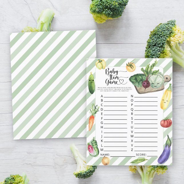 Jeu d'objets pour bébé. Jeu de baby shower légumes (Créateur téléchargé)