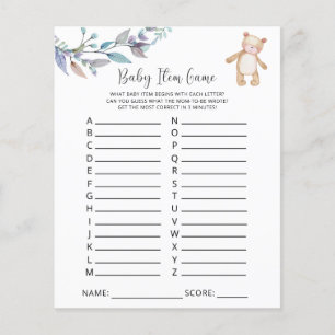 Jeu d'objets pour bébé ours. Jeu de baby shower