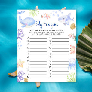 Jeu d'objets pour bébé sous la mer. Jeu de Baby Sh