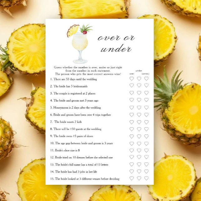 Jeu du plus ou moins pour un shower de mariage Pin (Créateur téléchargé)
