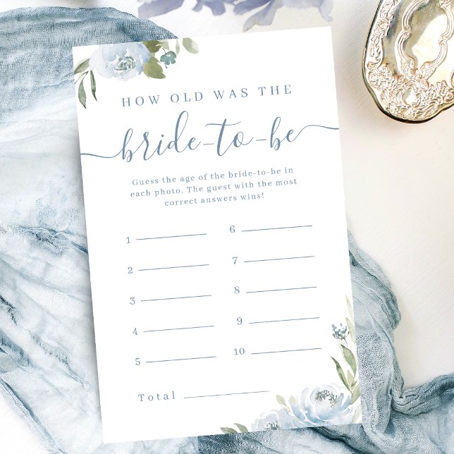 Jeu dusty blue floral quel âge avait la mariée (Dusty blue floral how old was the bride game)