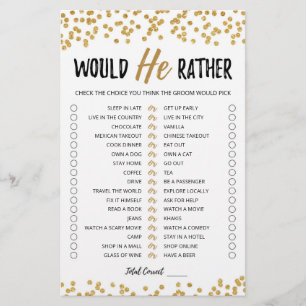 Jeu éditable Mariage Préférerait-Il