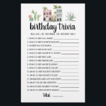 Jeu éditable pour Anniversaire Trivia<br><div class="desc">Achetez ce jeu de thème Voyage modifiable et profitez de la carte Trivia de haute qualité pour votre événement! C'est un modèle de jeu,  Vous pouvez changer les questions comme vous le souhaitez! Aquarelle de voyage thème design.</div>