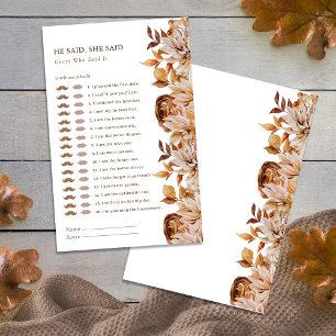 Jeu élégant de Baby Shower d'automne pour mariage