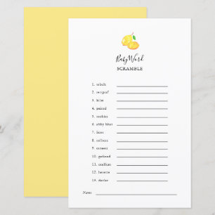 Jeu élégant de mélange de mots pour Baby Shower su