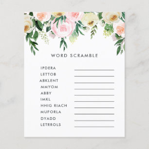 Jeu élégant floral aquarelle pour baby shower