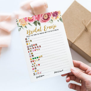 Jeu émoji nuptiale avec réponses Carte de douche n