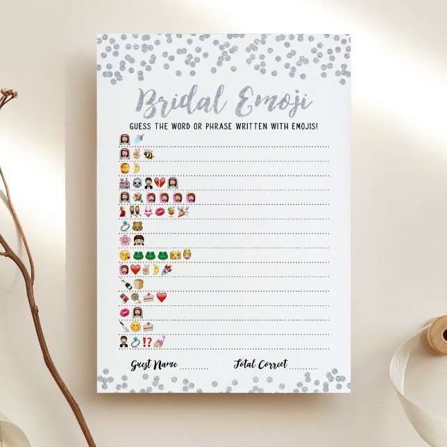 Jeu émoji nuptiale avec réponses Carte de douche n (Créateur téléchargé)