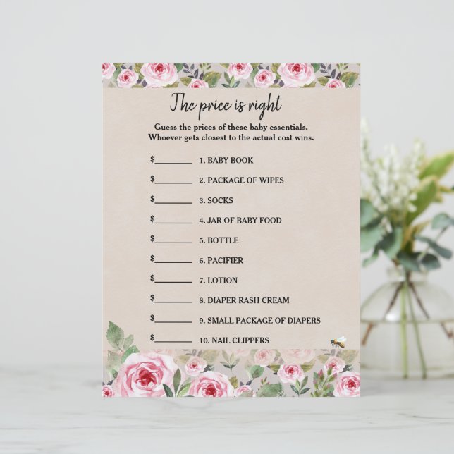 Jeu feuille de papier Le prix est correct (Debout devant)