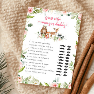 Jeu floral de devinette Maman ou Papa en forêt