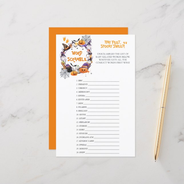 Jeu Halloween Minuscule Pieds, Éffrayant Sweet Scr (Devant/Arrière en situation)