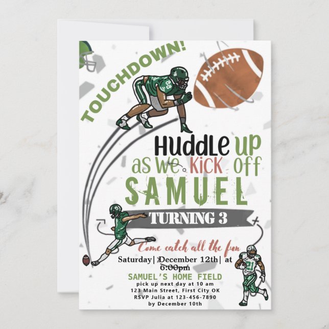 JEU, JEU, MATCH ! Carte d'invitation d'anniversair (Devant)