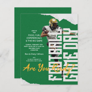 Jeu Joueur de Football Jour Invitations vertes