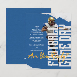 Jeu Joueur Jour de Football Budget Invitations Ble