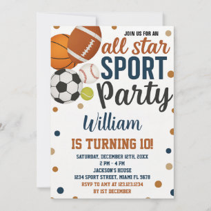Jeu Jour Sports Anniversaire Invitation