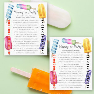 Jeu Maman ou Papa Baby shower sucette
