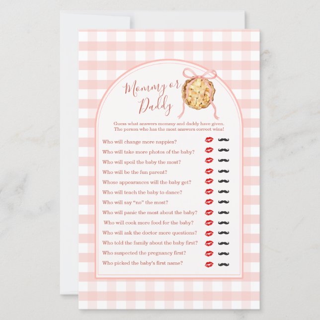 Jeu Maman ou Papa Gingham Rose Pastel Cutie Pie (Devant)