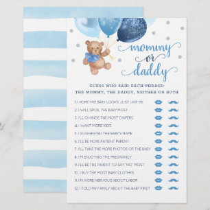Jeu Maman ou Papa Ourson Cadeau Baby Shower