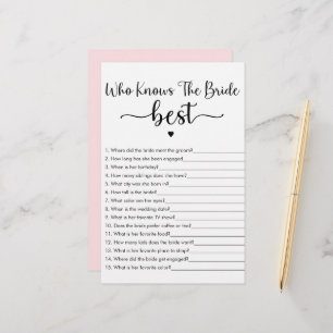 Jeu Minimaliste Qui Connaît le mieux la Mariée
